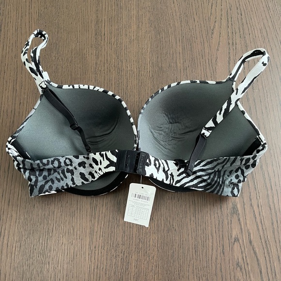 (NWT) La Senza - Zebra Print Push Up Bra, Black+White, Size 38C - Picture 2 of 2